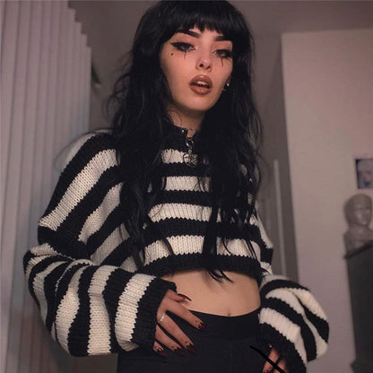 Striped Crop Sweater by White Market