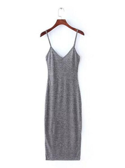 V Neck Spaghetti Strap Midi Dress by White Market