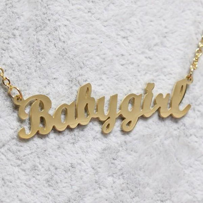 "Babygirl" Gold Necklace by White Market
