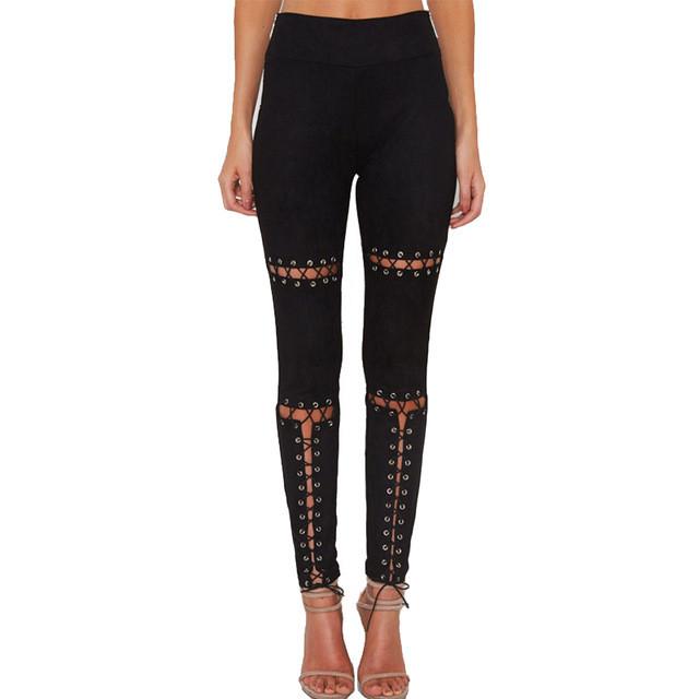 Suede Lace Up Trousers by White Market