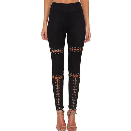 Suede Lace Up Trousers by White Market