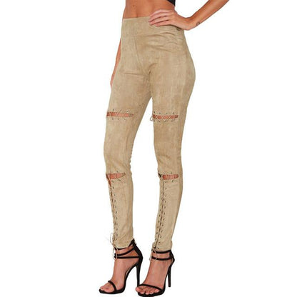 Suede Lace Up Trousers by White Market