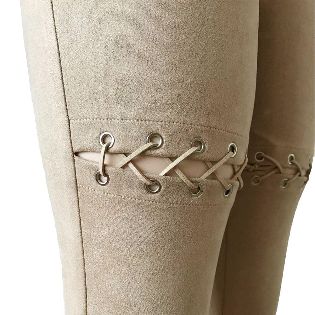 Suede Lace Up Trousers by White Market