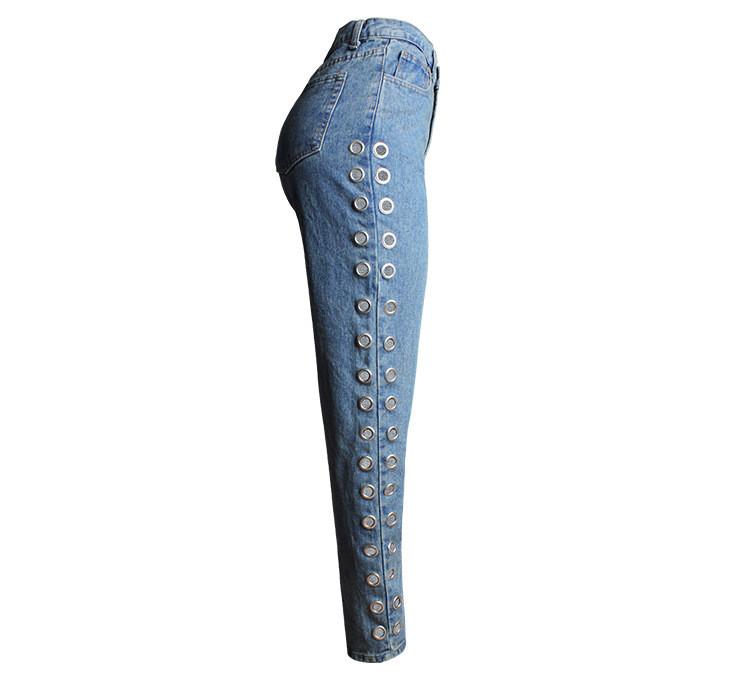 Mid Waisted Slim Straight Denim With Metal Rivets For Lace by White Market