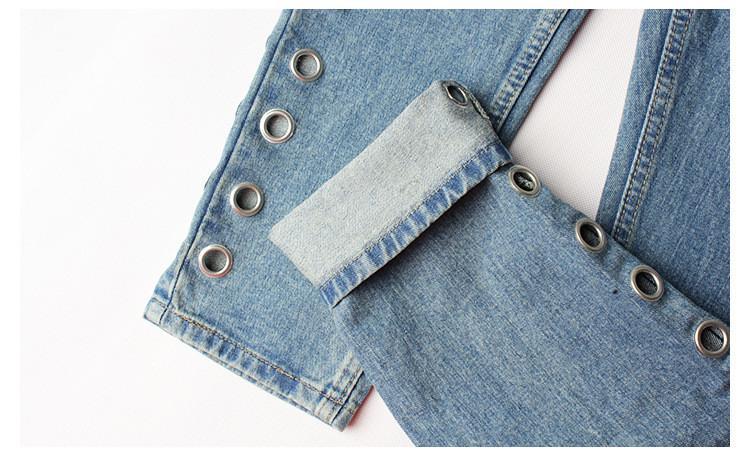 Mid Waisted Slim Straight Denim With Metal Rivets For Lace by White Market