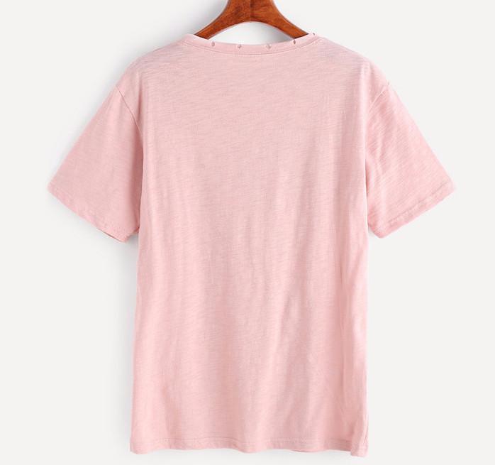 Distressed Pink Girl Power Tee by White Market