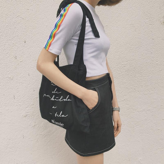 Rainbow Ribbon Crop Tee by White Market