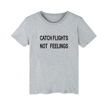 "CATCH FLIGHTS NOT FEELINGS" Tee by White Market