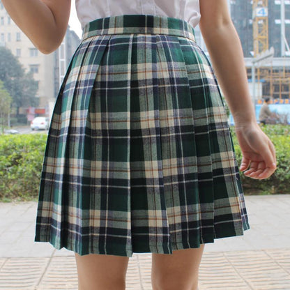 Plaid Pleated Skirt by White Market
