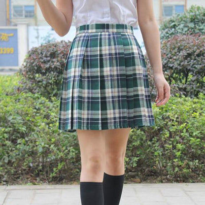 Plaid Pleated Skirt by White Market