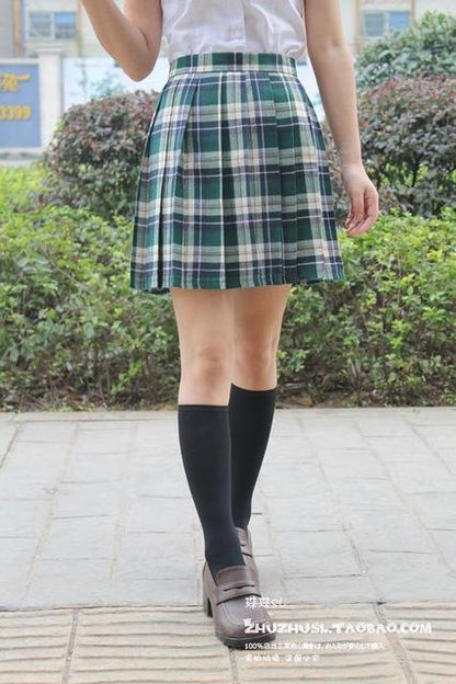 Plaid Pleated Skirt by White Market