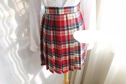 Plaid Pleated Skirt by White Market