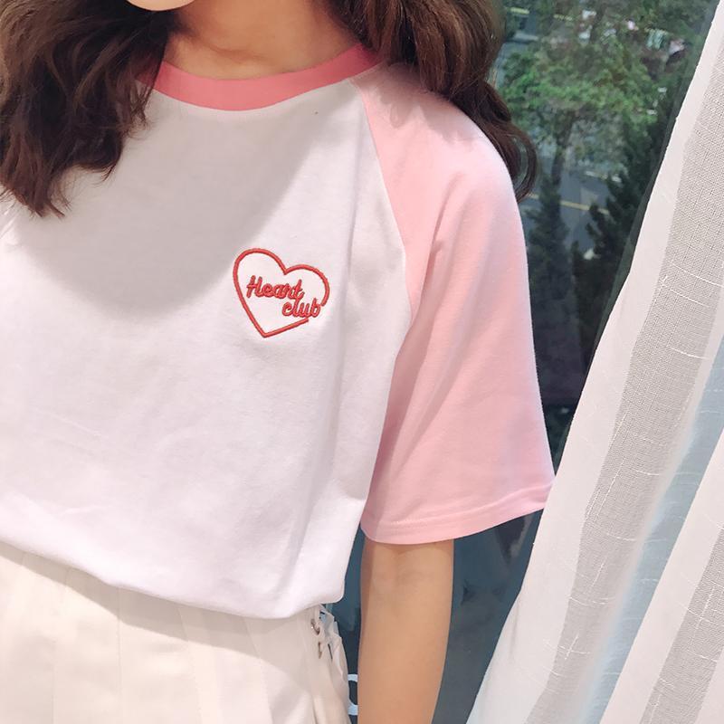 Embroidered "Heart Club" Tee by White Market