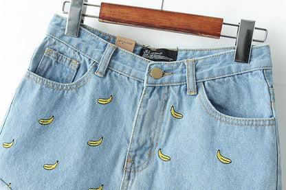 "Banana" Jean Shorts by White Market