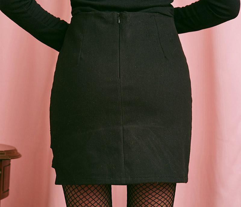 Black Buckled Skirt by White Market