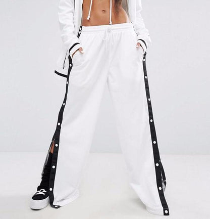 Button Up Side Stripe Trousers by White Market