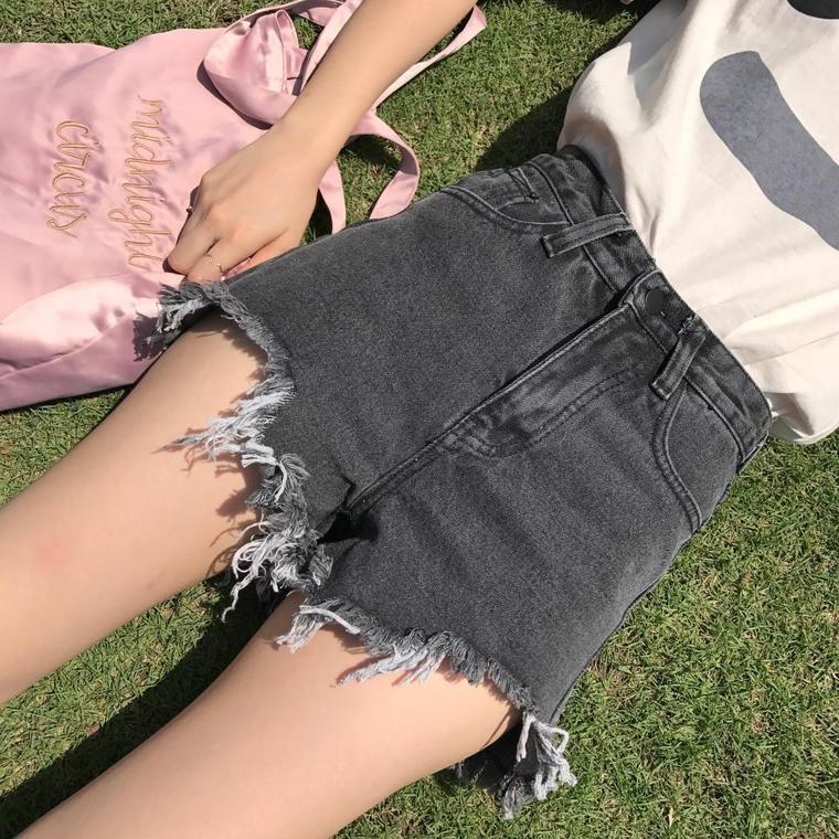 Distressed High Waisted Denim Shorts by White Market