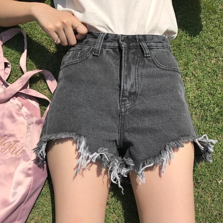 Distressed High Waisted Denim Shorts by White Market