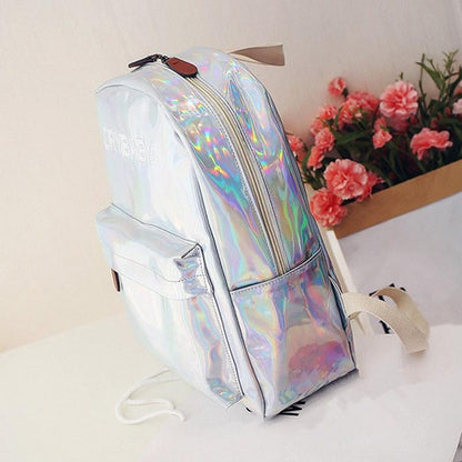 Iridescent "Cry Baby" Rainbow Backpack by White Market