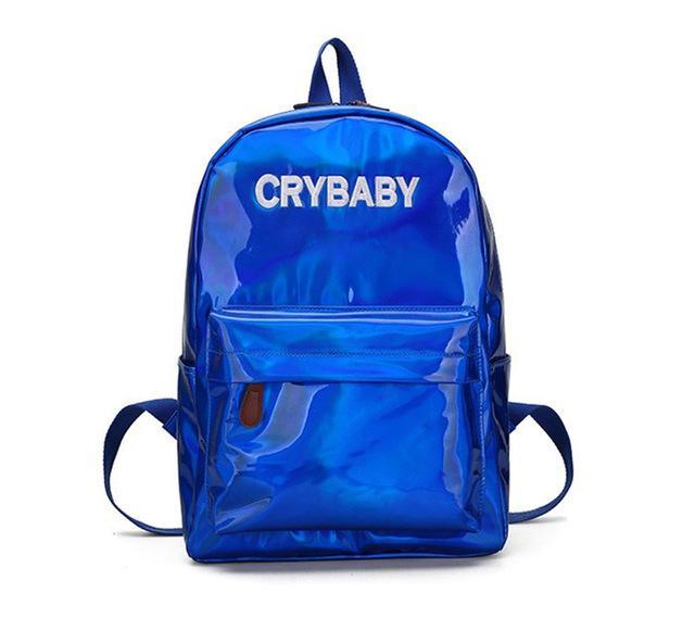 Iridescent "Cry Baby" Rainbow Backpack by White Market