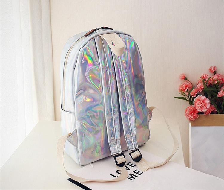 Iridescent "Cry Baby" Rainbow Backpack by White Market