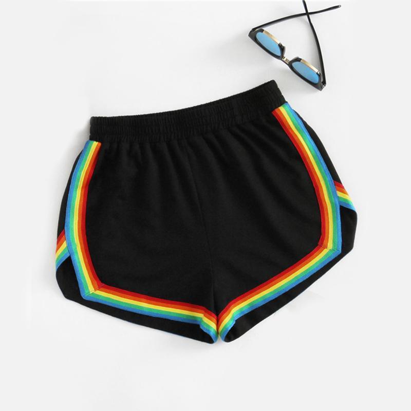 Rainbow Trim High Waisted Shorts by White Market