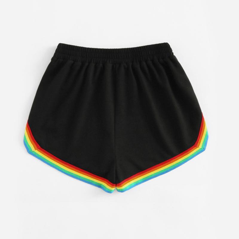 Rainbow Trim High Waisted Shorts by White Market