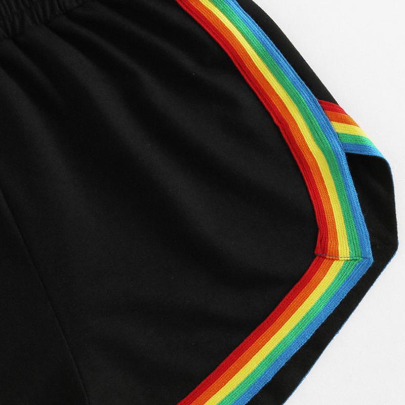 Rainbow Trim High Waisted Shorts by White Market