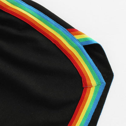 Rainbow Trim High Waisted Shorts by White Market