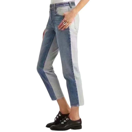 Two Toned Straight Jeans by White Market