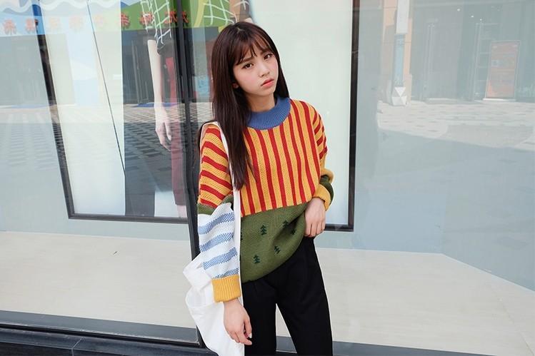 Striped Knitted Sweater by White Market