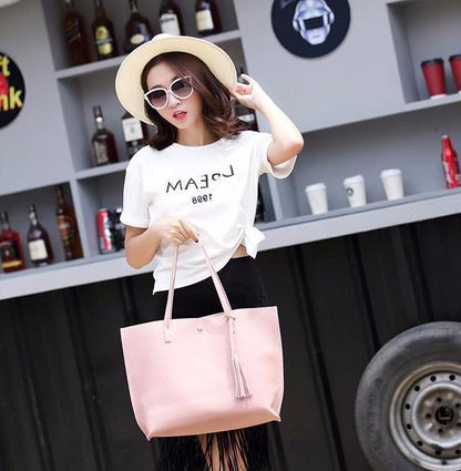 Basic Everyday Faux Leather Tote by White Market