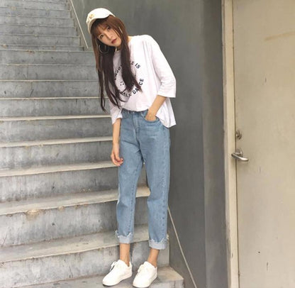 Cut Boyfriend Jeans by White Market