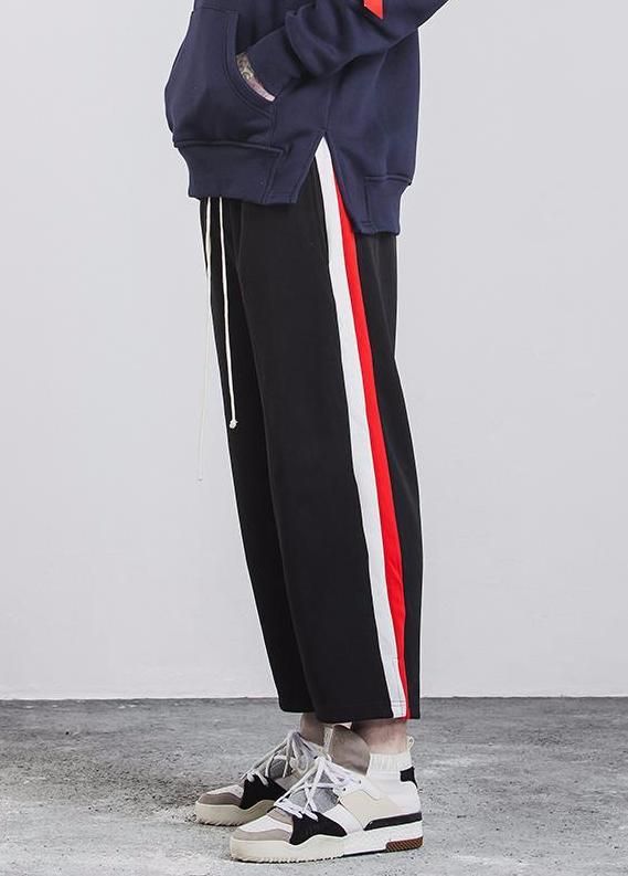 Two Tone Striped Cropped Trousers by White Market