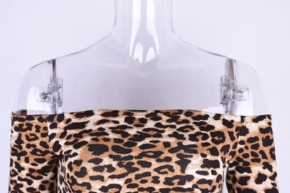 Wide Shoulder Leopard Top by White Market