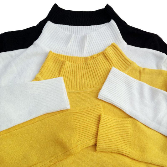 Basic Knit Mock Turtleneck Sweater by White Market