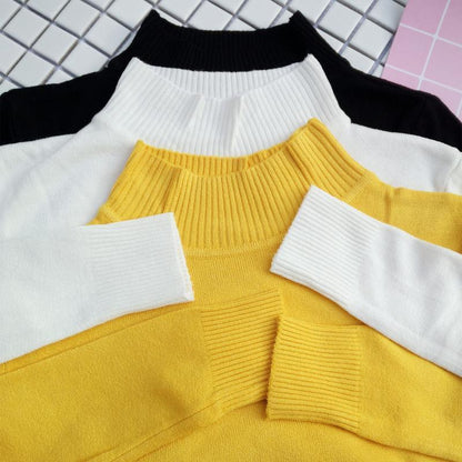 Basic Knit Mock Turtleneck Sweater by White Market