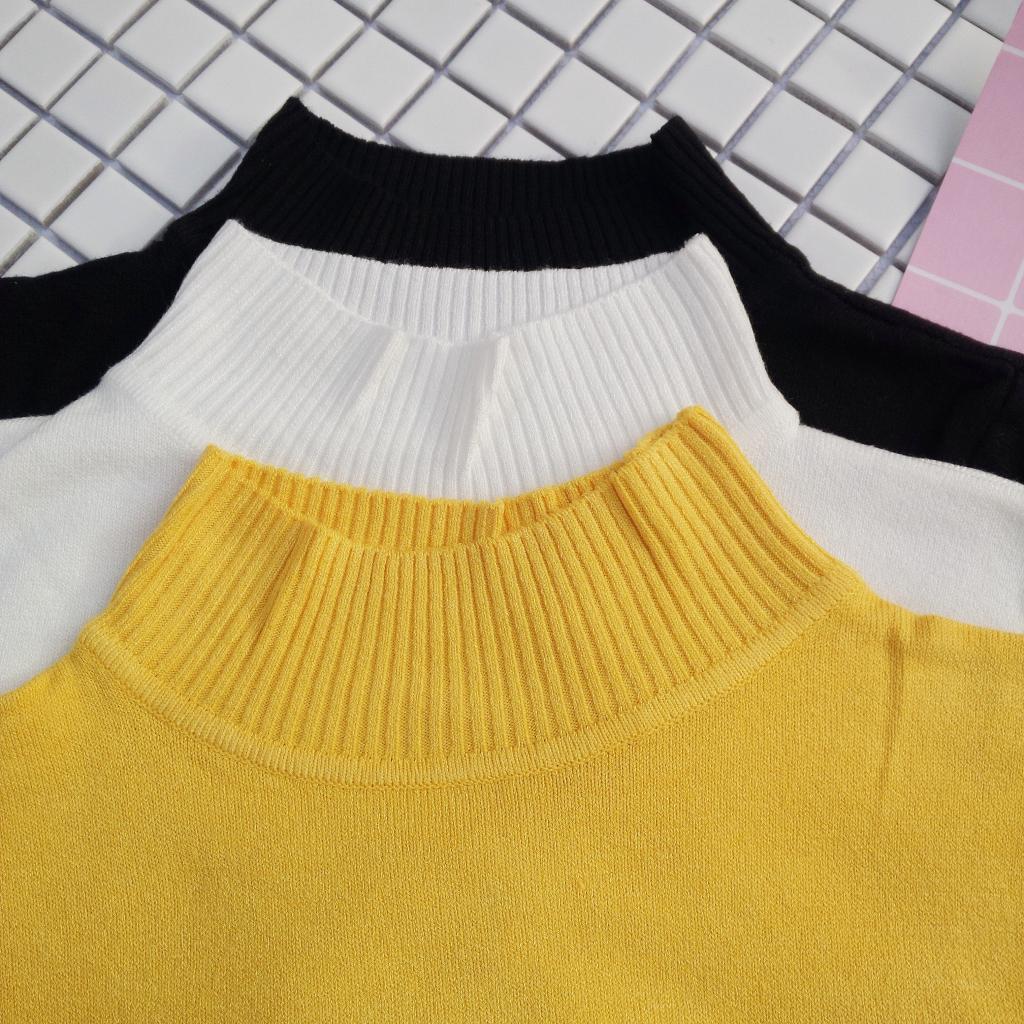 Basic Knit Mock Turtleneck Sweater by White Market