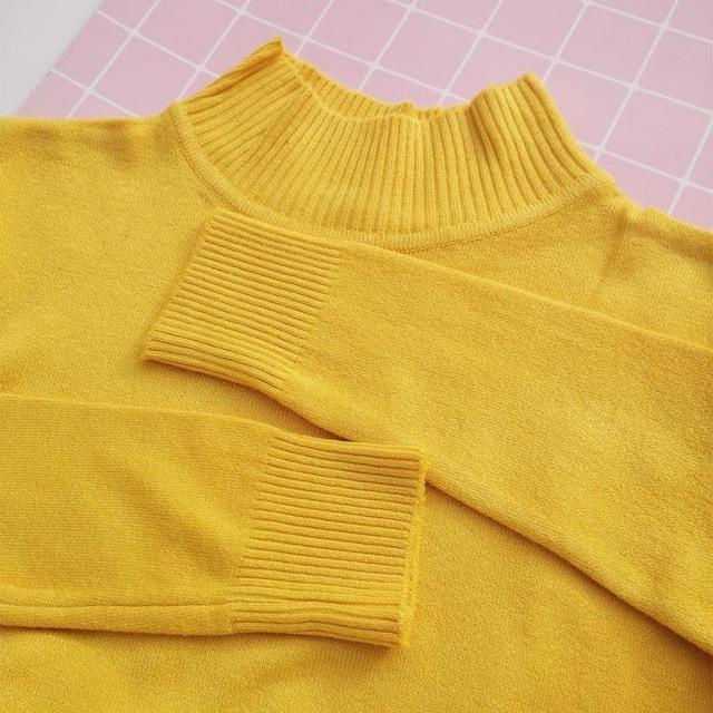 Basic Knit Mock Turtleneck Sweater by White Market