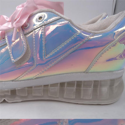 Iridescent Leather Sneaker by White Market