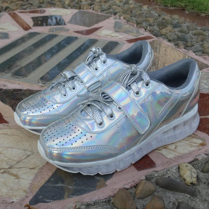 Iridescent Leather Sneaker by White Market