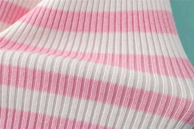 Slim Striped Mock Turtleneck by White Market