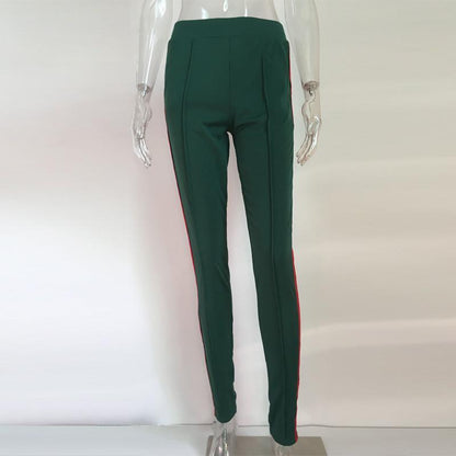 Green And Red Pleated Trousers by White Market