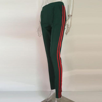 Green And Red Pleated Trousers by White Market