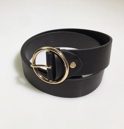 Leather Grunge Belts With Steel Ring by White Market