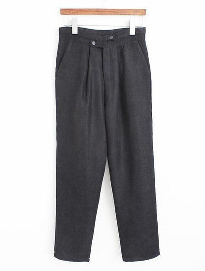 High Waisted Pleated Trousers by White Market