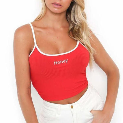 "Honey" Embroidered Sport Top by White Market