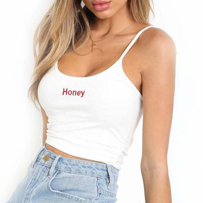 "Honey" Embroidered Sport Top by White Market