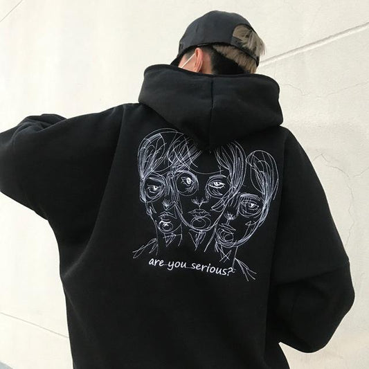 "Are You Serious" Embroidered Hoodie by White Market