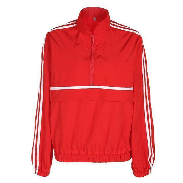 Striped Pullover Windbreaker by White Market